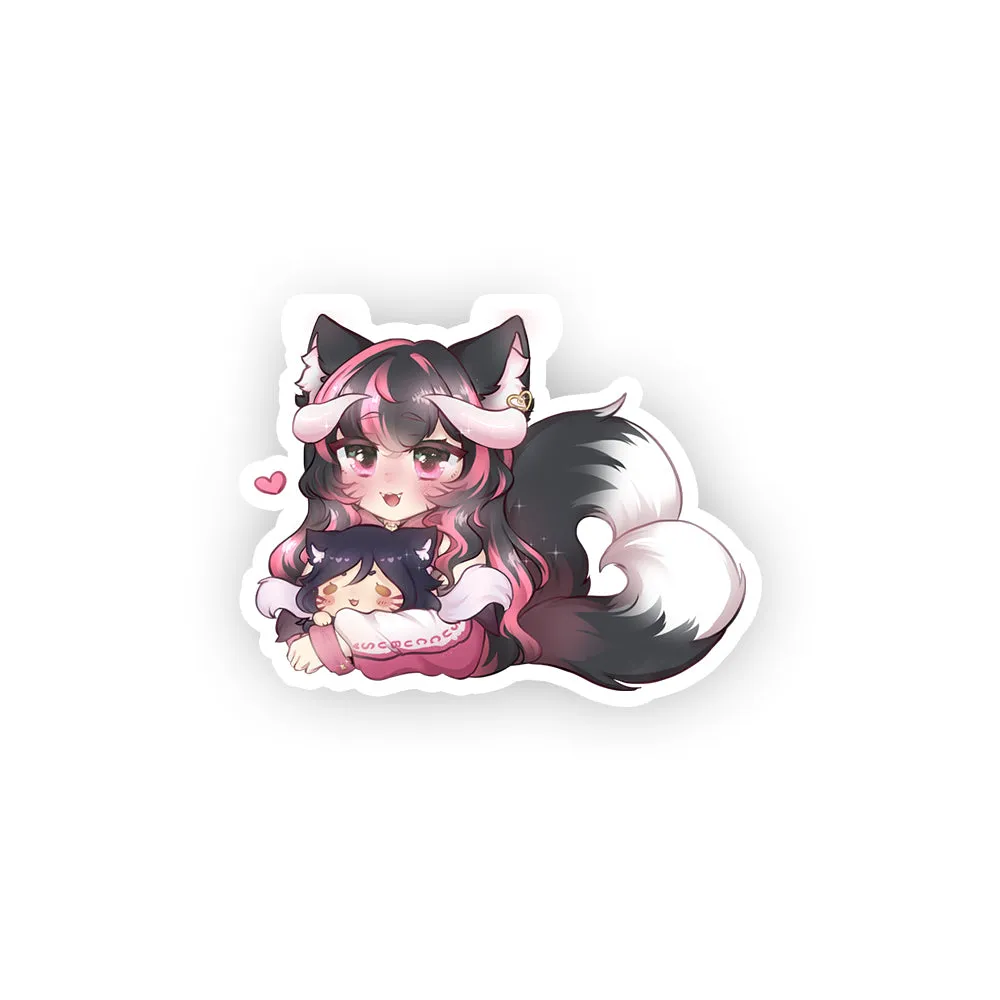 Asakifox Chibi Cuddle Sticker