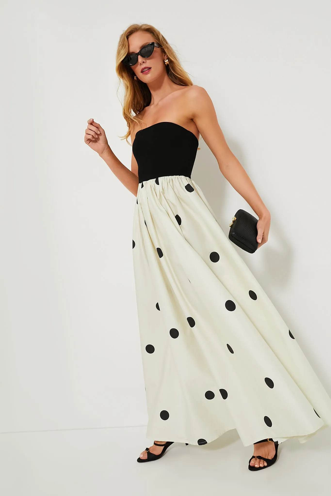 Black Jen Clutch with White Stones