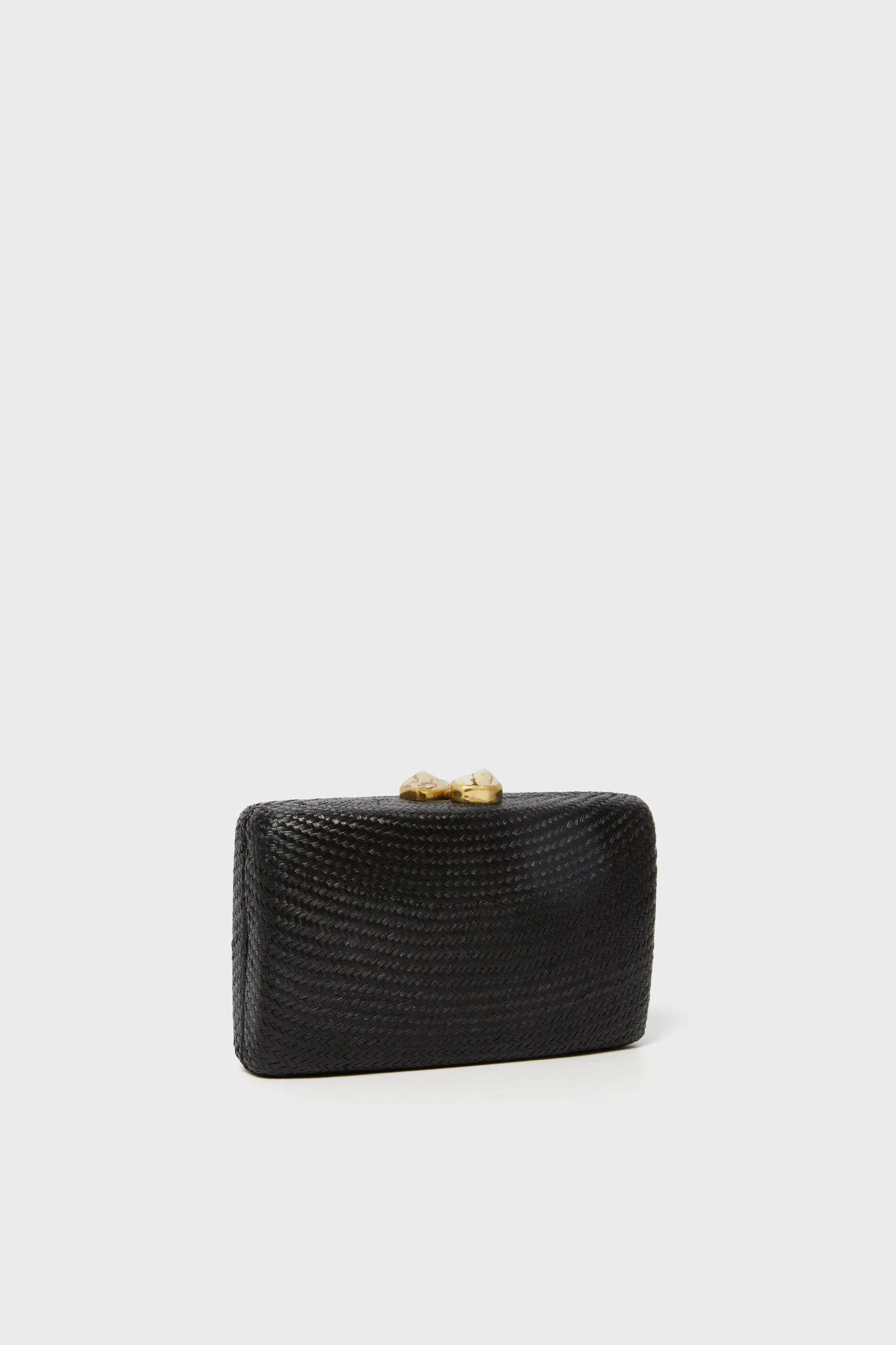 Black Jen Clutch with White Stones