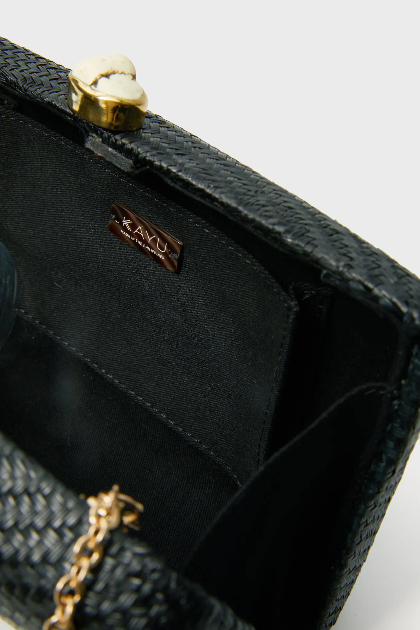 Black Jen Clutch with White Stones