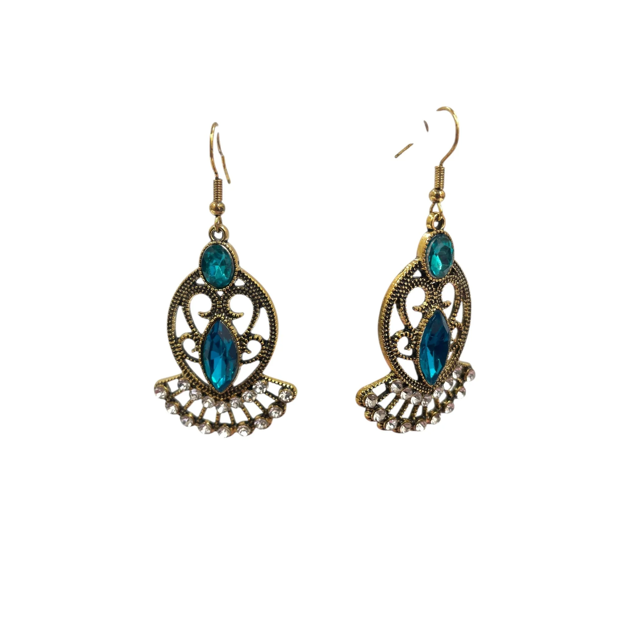 Earrings Dangle/Drop By Cme In Blue & Gold