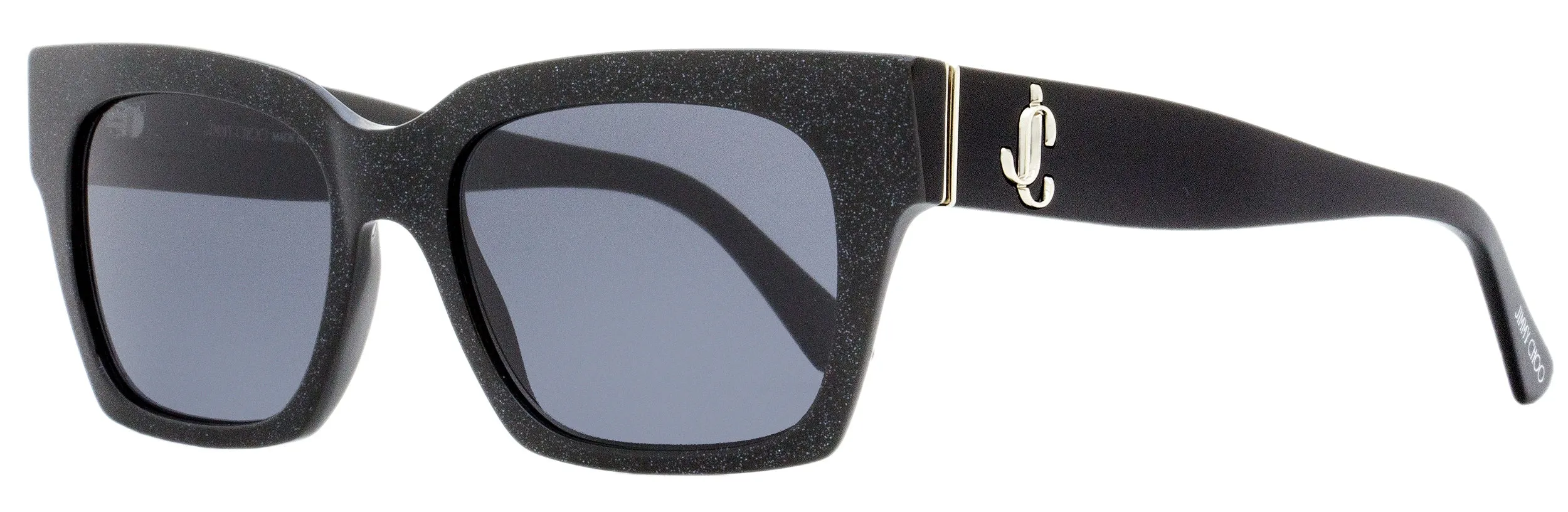 Jimmy Choo Women's Rectangular Sunglasses Jo/S DXFIR Black Glitter/Black 52mm