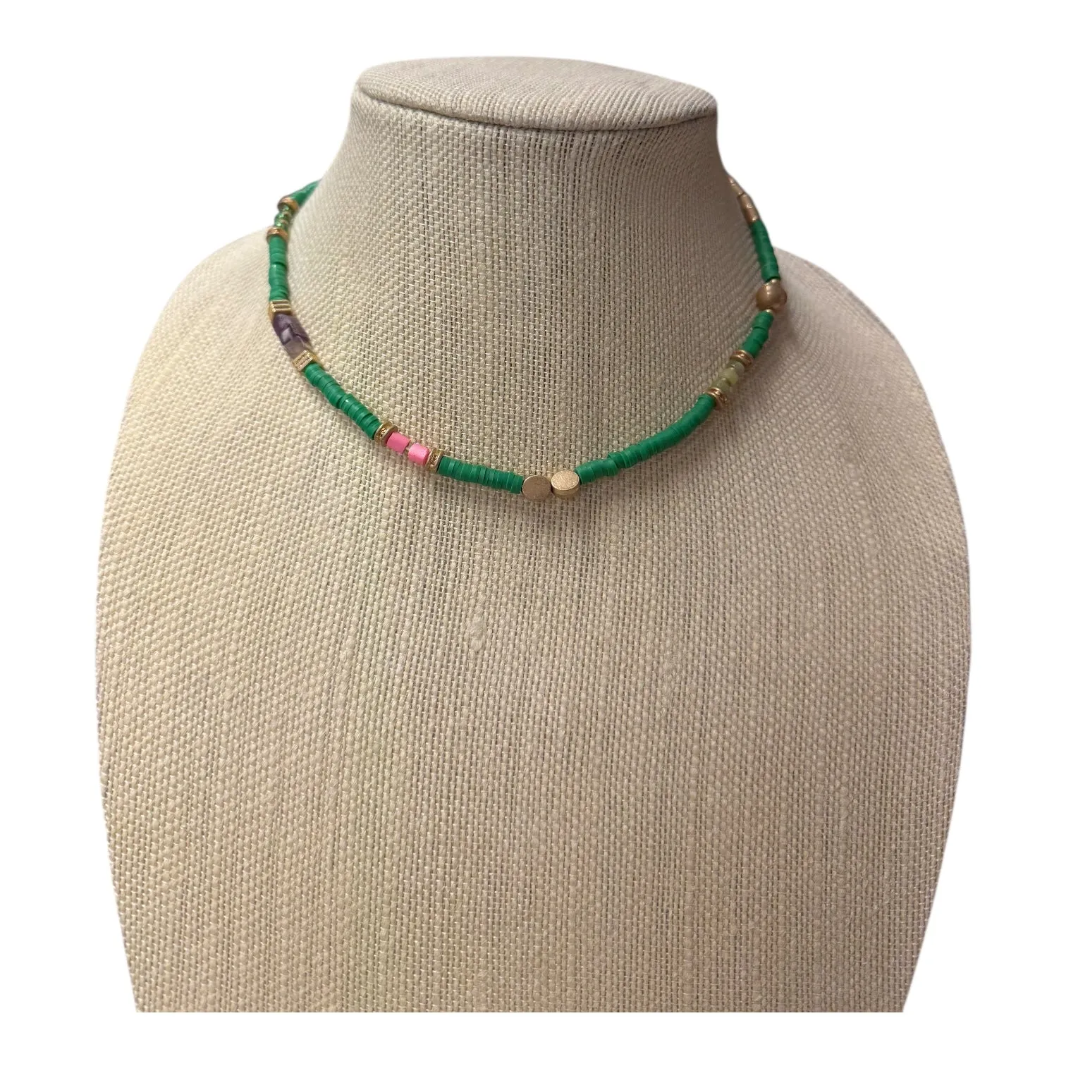 Necklace Statement  In Green
