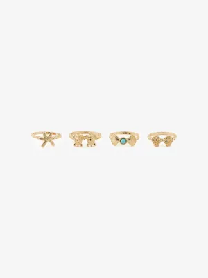Vurtle 4 Pack Rings (Gold)